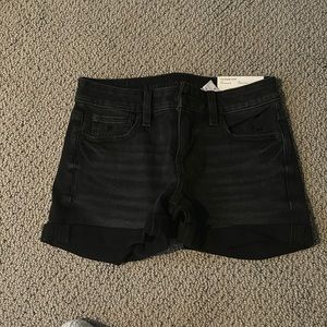 american eagle black jean shorts